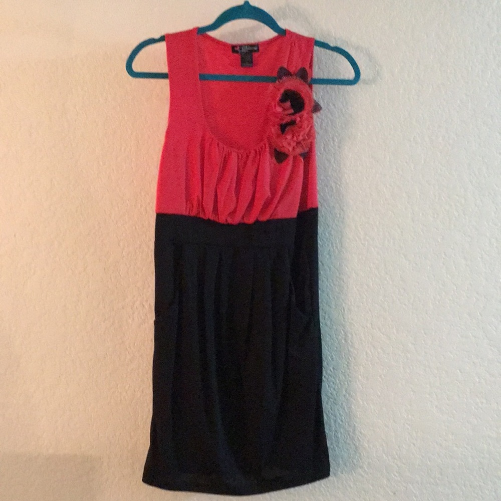 Pink and black dress
